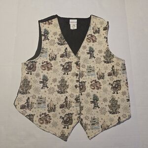 Vintage Womens Christmas Vest Bobbie Brooks Size Medium Multicolor